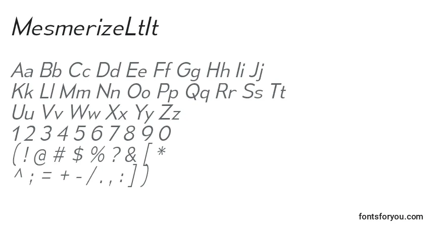 Шрифт MesmerizeLtIt – алфавит, цифры, специальные символы