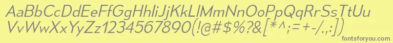 MesmerizeLtIt Font – Gray Fonts on Yellow Background
