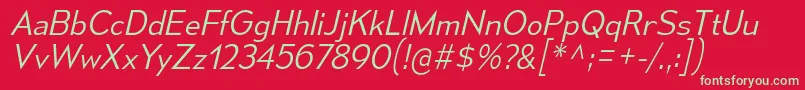 MesmerizeLtIt Font – Green Fonts on Red Background