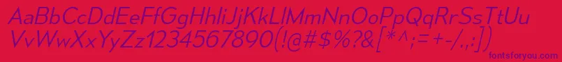 MesmerizeLtIt Font – Purple Fonts on Red Background
