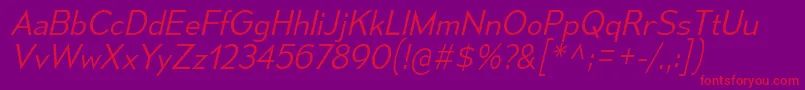 MesmerizeLtIt Font – Red Fonts on Purple Background
