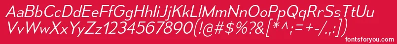 MesmerizeLtIt-Schriftart – Weiße Schriften auf rotem Hintergrund