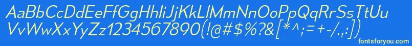MesmerizeLtIt Font – Yellow Fonts on Blue Background