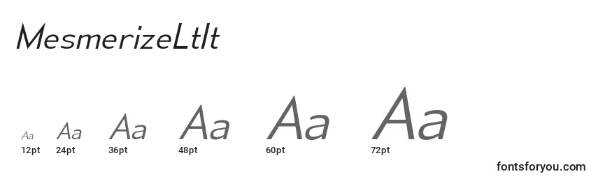 Размеры шрифта MesmerizeLtIt