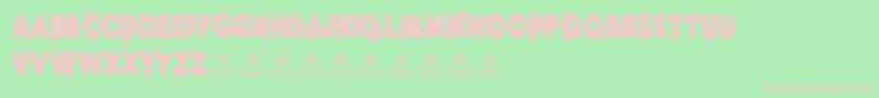 フォントHotDogPersonalUse – 緑の背景にピンクのフォント