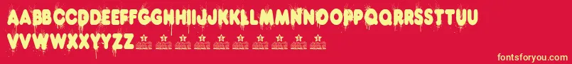 HotDogPersonalUse Font – Yellow Fonts on Red Background