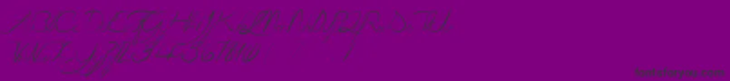 LaGrenouilleVerteQuiDevientTouteRouge-Schriftart – Schwarze Schriften auf violettem Hintergrund