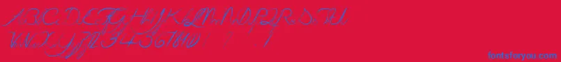 LaGrenouilleVerteQuiDevientTouteRouge Font – Blue Fonts on Red Background