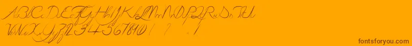 LaGrenouilleVerteQuiDevientTouteRouge Font – Brown Fonts on Orange Background