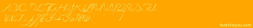 LaGrenouilleVerteQuiDevientTouteRouge Font – Yellow Fonts on Orange Background