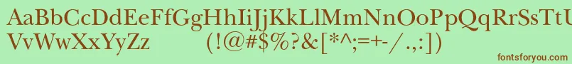Newbaskervilleexpodc-fontti – ruskeat fontit vihreällä taustalla