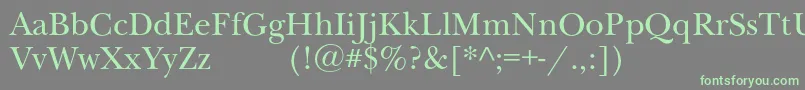 Шрифт Newbaskervilleexpodc – зелёные шрифты на сером фоне