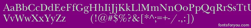 Шрифт Newbaskervilleexpodc – зелёные шрифты на фиолетовом фоне