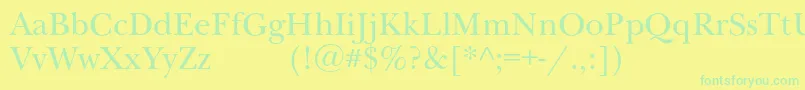 Newbaskervilleexpodc Font – Green Fonts on Yellow Background