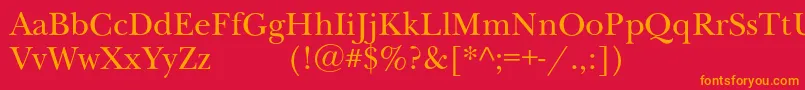 Newbaskervilleexpodc Font – Orange Fonts on Red Background