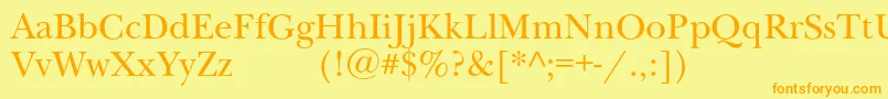 Newbaskervilleexpodc Font – Orange Fonts on Yellow Background