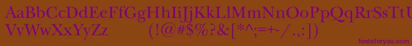 Шрифт Newbaskervilleexpodc – фиолетовые шрифты на коричневом фоне