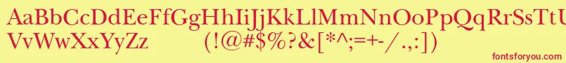 Newbaskervilleexpodc Font – Red Fonts on Yellow Background
