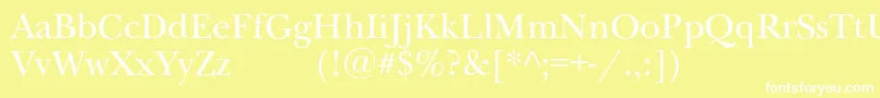 Шрифт Newbaskervilleexpodc – белые шрифты на жёлтом фоне
