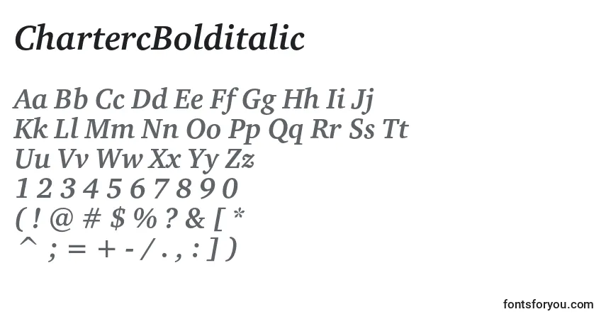 Czcionka ChartercBolditalic – alfabet, cyfry, specjalne znaki