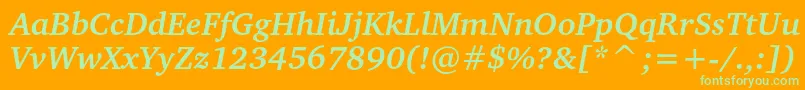 ChartercBolditalic Font – Green Fonts on Orange Background