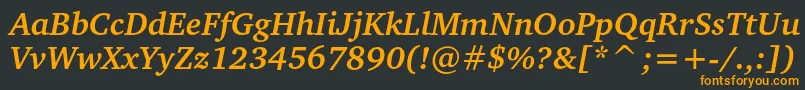 ChartercBolditalic Font – Orange Fonts on Black Background