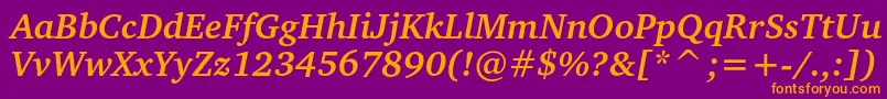 ChartercBolditalic Font – Orange Fonts on Purple Background