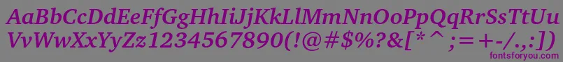 ChartercBolditalic-Schriftart – Violette Schriften auf grauem Hintergrund