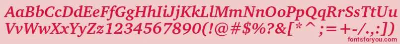 ChartercBolditalic Font – Red Fonts on Pink Background