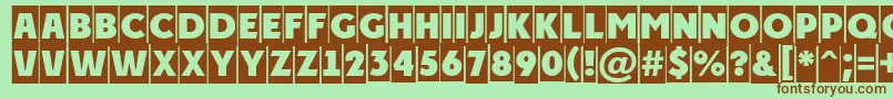 PlakattitulcmRegular Font – Brown Fonts on Green Background