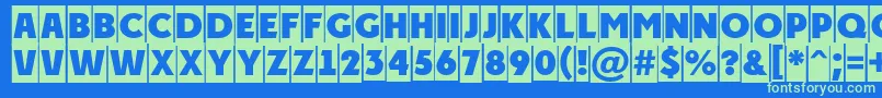 PlakattitulcmRegular Font – Green Fonts on Blue Background