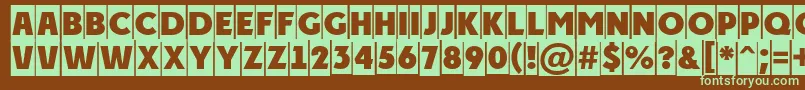 PlakattitulcmRegular Font – Green Fonts on Brown Background