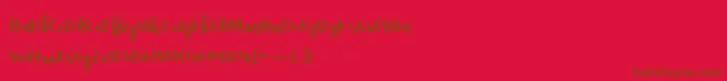 BmdRaspberryMoonshine Font – Brown Fonts on Red Background