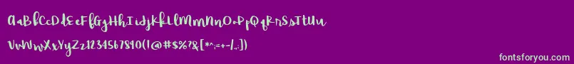 BmdRaspberryMoonshine Font – Green Fonts on Purple Background