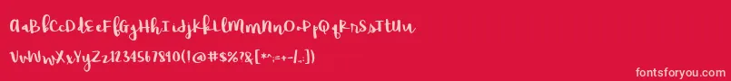 BmdRaspberryMoonshine Font – Pink Fonts on Red Background