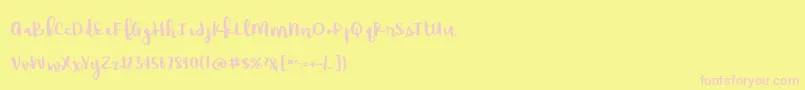 BmdRaspberryMoonshine Font – Pink Fonts on Yellow Background
