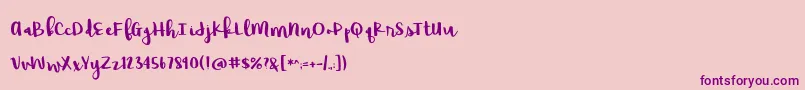 BmdRaspberryMoonshine Font – Purple Fonts on Pink Background