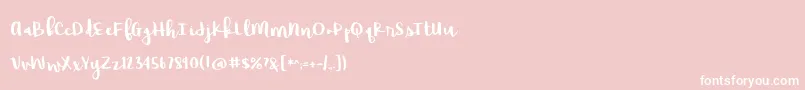 BmdRaspberryMoonshine-Schriftart – Weiße Schriften auf rosa Hintergrund