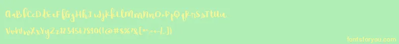 BmdRaspberryMoonshine Font – Yellow Fonts on Green Background