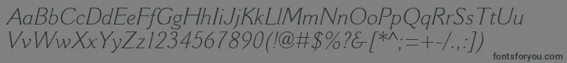 CantoriaMtLightItalic Font – Black Fonts on Gray Background