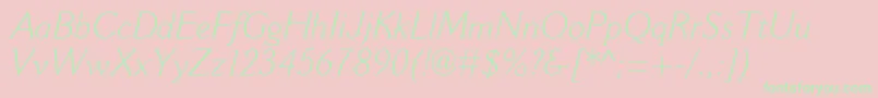 CantoriaMtLightItalic-Schriftart – Grüne Schriften auf rosa Hintergrund