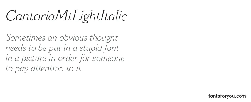 Review of the CantoriaMtLightItalic Font