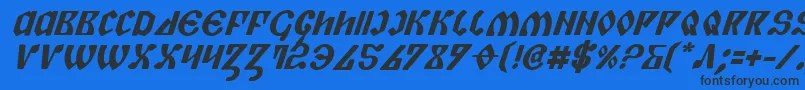 PiperPieBoldItalic-Schriftart – Schwarze Schriften auf blauem Hintergrund