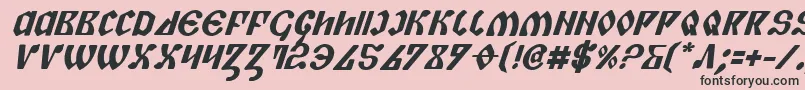 Fonte PiperPieBoldItalic – fontes pretas em um fundo rosa