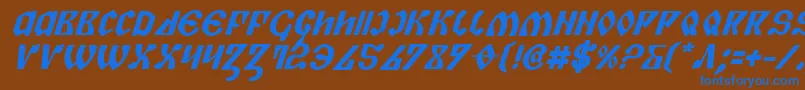 Шрифт PiperPieBoldItalic – синие шрифты на коричневом фоне