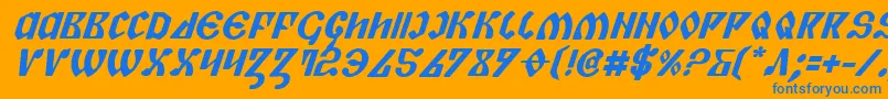 PiperPieBoldItalic Font – Blue Fonts on Orange Background