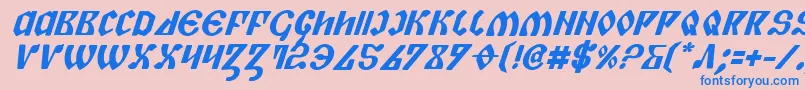 PiperPieBoldItalic Font – Blue Fonts on Pink Background