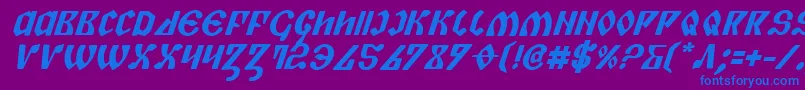 PiperPieBoldItalic Font – Blue Fonts on Purple Background