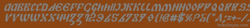 Шрифт PiperPieBoldItalic – серые шрифты на коричневом фоне