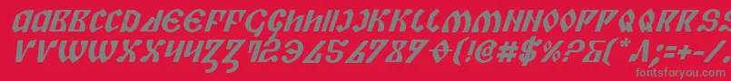 PiperPieBoldItalic Font – Gray Fonts on Red Background